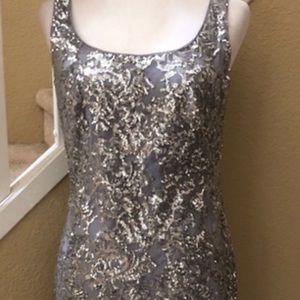 Ralph Lauren Evening silver sequin cocktail dress